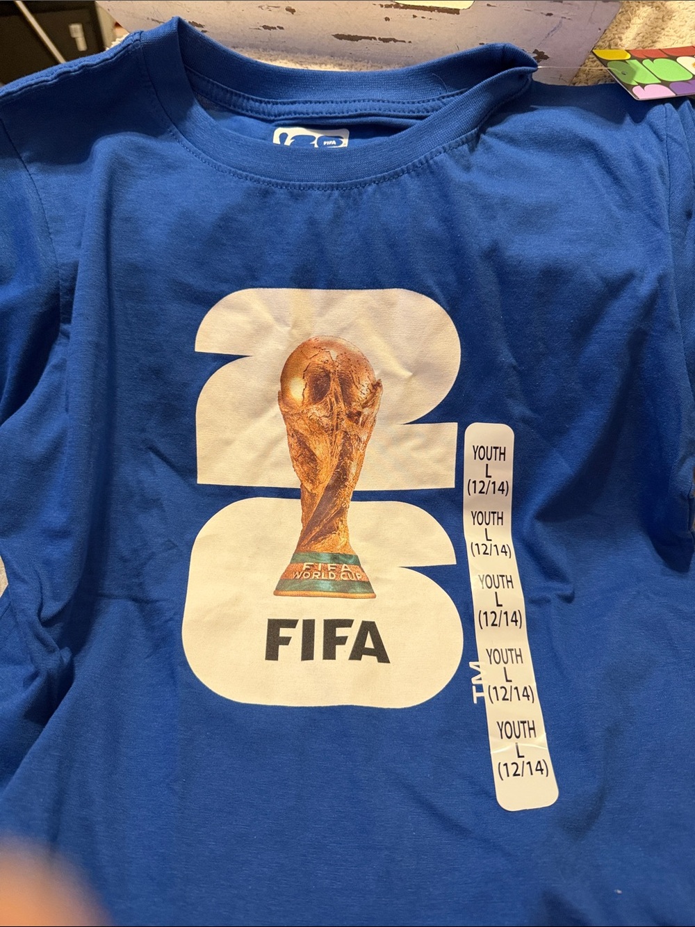 FIFA Youth Blue Graphic Tee - Youth Large (12/14)